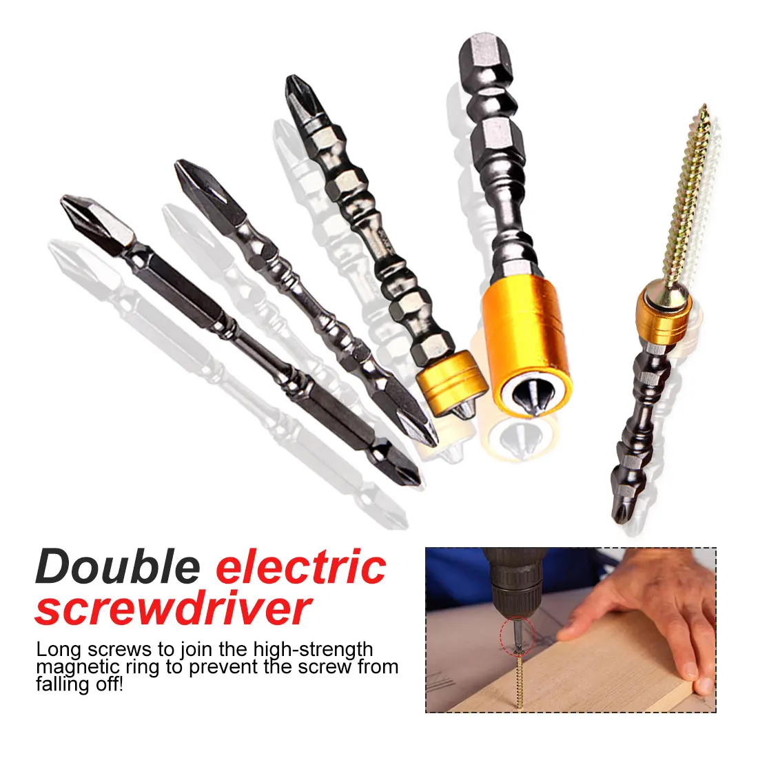 

PH2 1/4" Hardness Magnetic 65MM 110MM Cross Head Screwdriver Bit Double Head Electric Screwdriver Set Phillips Screw Driver