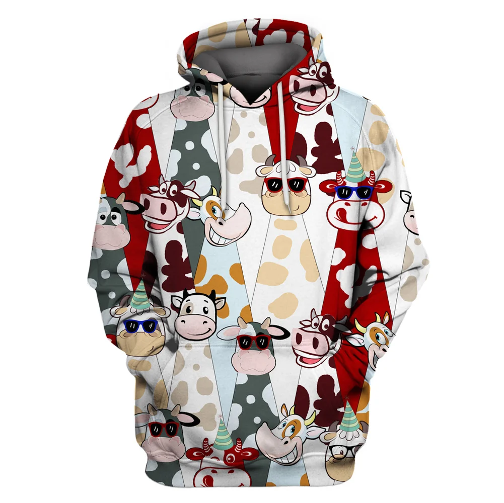 

New style 3D Cartoon Little Cow Hoodies Pullovers Unisex Hoodie