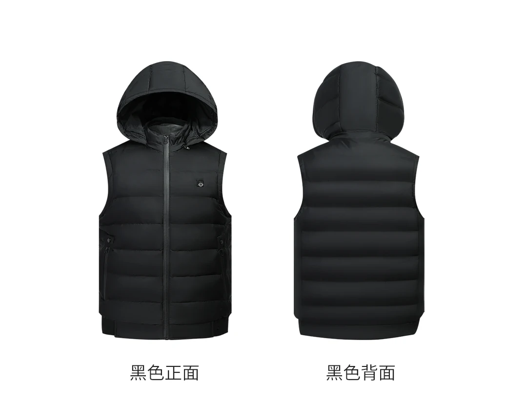 Black XL for man Xiaomi Mijia Youpin PMA Графен с подогревом Повседневный жилет для прохладной зимы 1 секунда Горячая длительная изоляция Моющаяся - Цвет: Black XL for man