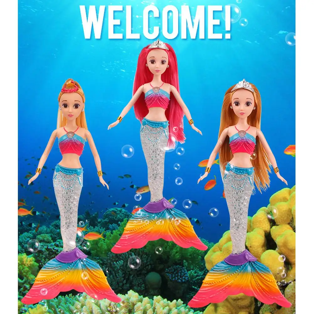 

Mermaid Princess Doll with Lights and Sound Birthday Gift for Little Girls Cute Girl Battery Operated Dolls
