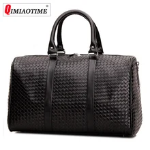Модная ПУ тканая сумка для путешествий, Большая вместительная Мужская и женская сумка на плечо, деловая дорожная сумка, органайзер для багажа, спортивная сумка