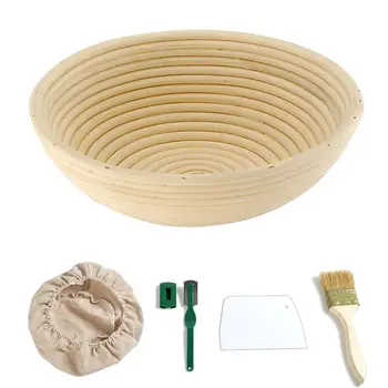 

Rattan Bread Fermentation Basket Dry Pure Handmade Fermentation With Cutter Cover DIY Baking Tools