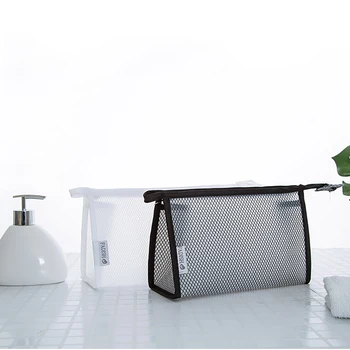 

1PCS PVC Cosmetic Bag Fashion Portable Water Proof Clear Toiletry Bag Cosmetic Pouch Grid Pack Beauty Bag Wash Bag for Women