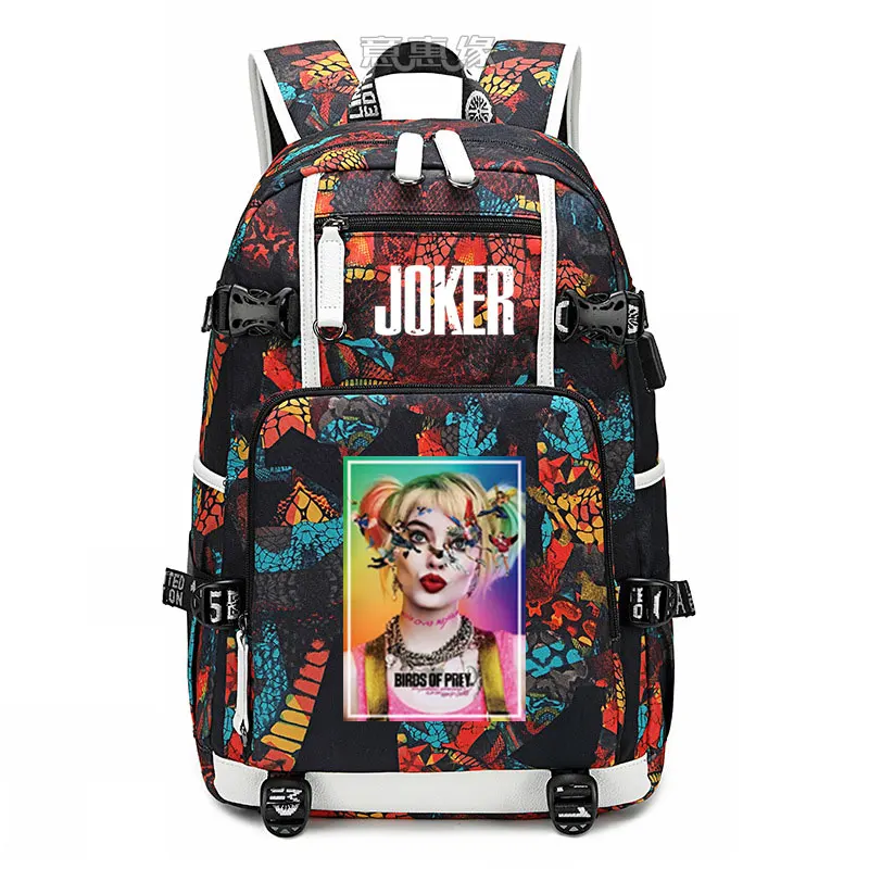 22 Новинка, рюкзак joker Joaquin Phoenix, сумка для ноутбука, мужские дорожные сумки, USB, Оксфорд, рюкзак - Цвет: 22