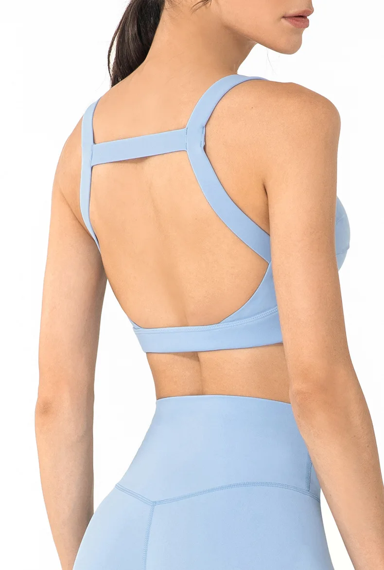 Women Training Yoga Bras Push-Up High Impact Support Underwear Workout Gym Crop Top Naked-Feel Running Bralette