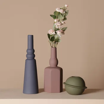 

Nordic Morandi Color Vases Decoration Home Table Handmade Craft Decorative Porcelain Flower Vase Creative Irregular Vase Filler