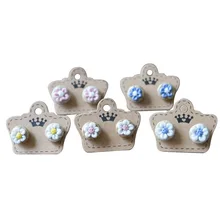 Симпатичные керамические цветочные серьги-гвоздики ручной работы специальный этнический подарок для девочек рождественские украшения