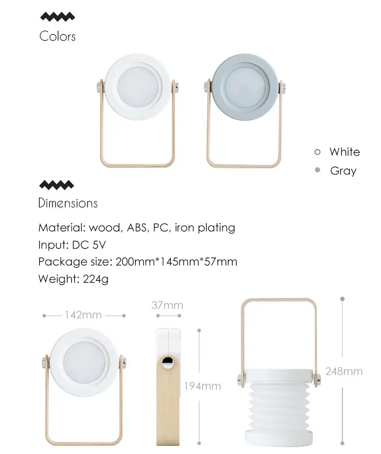 Folding Portable Night Light Touch Switch USB Charging Dimmable LED Reading Table Light Waterproof Bedside Bedroom Desk Lamp
