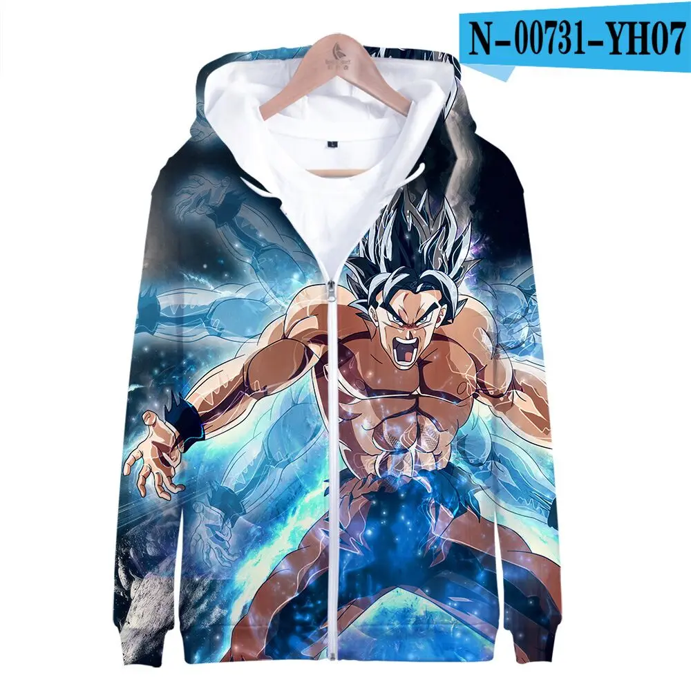 boys Dragon Ball Zipper jacket For Men Hot Sale Thick Hoodie Print Dragon Ball Fashion Streetwear Fitness kid's Sportswear Hoody - Цвет: color at picture