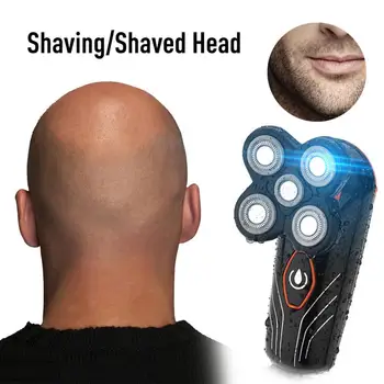 

New Fashion Electric Shaver 5 Floating Blade Razor Men's Beard Trimmer Bald Razor Waterproof Washable Usb Charging Hair Clipper