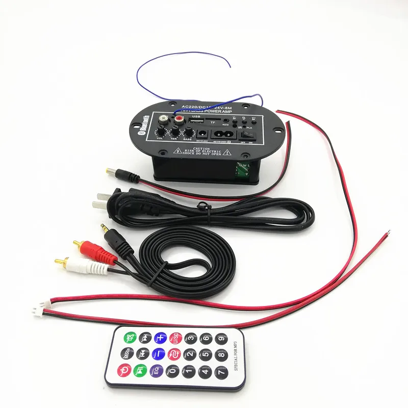Car Audio Digital Mono Power Amplifier Board Built-in Bluetooth 12V24V220V Subwoofer With Card U Disk Remote Control Microphone