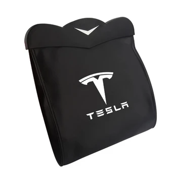 

1X Seat Back Trash Bag Storage Box For Tesla Model 3 Model S Model X PU Leather Seat Back Organizer Bag Car Accessories
