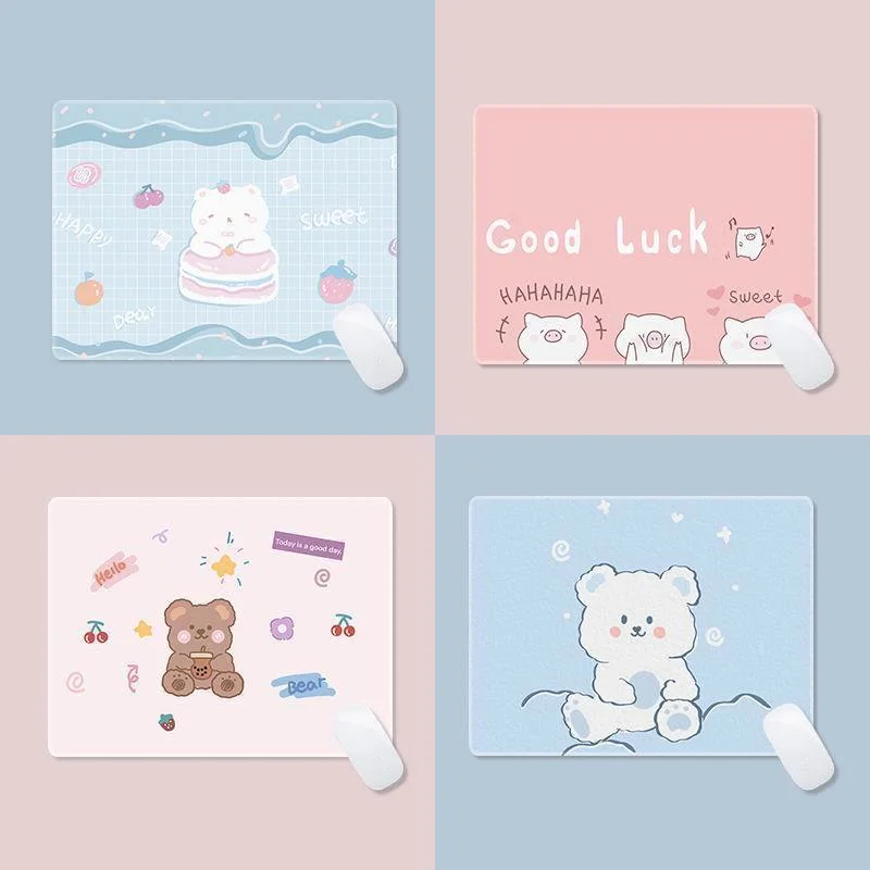 Alfombrillas de escritorio para escritura, alfombrilla de ratón para portátil Kawaii, accesorios de oficina, alfombrilla para ratón de 22x18cm