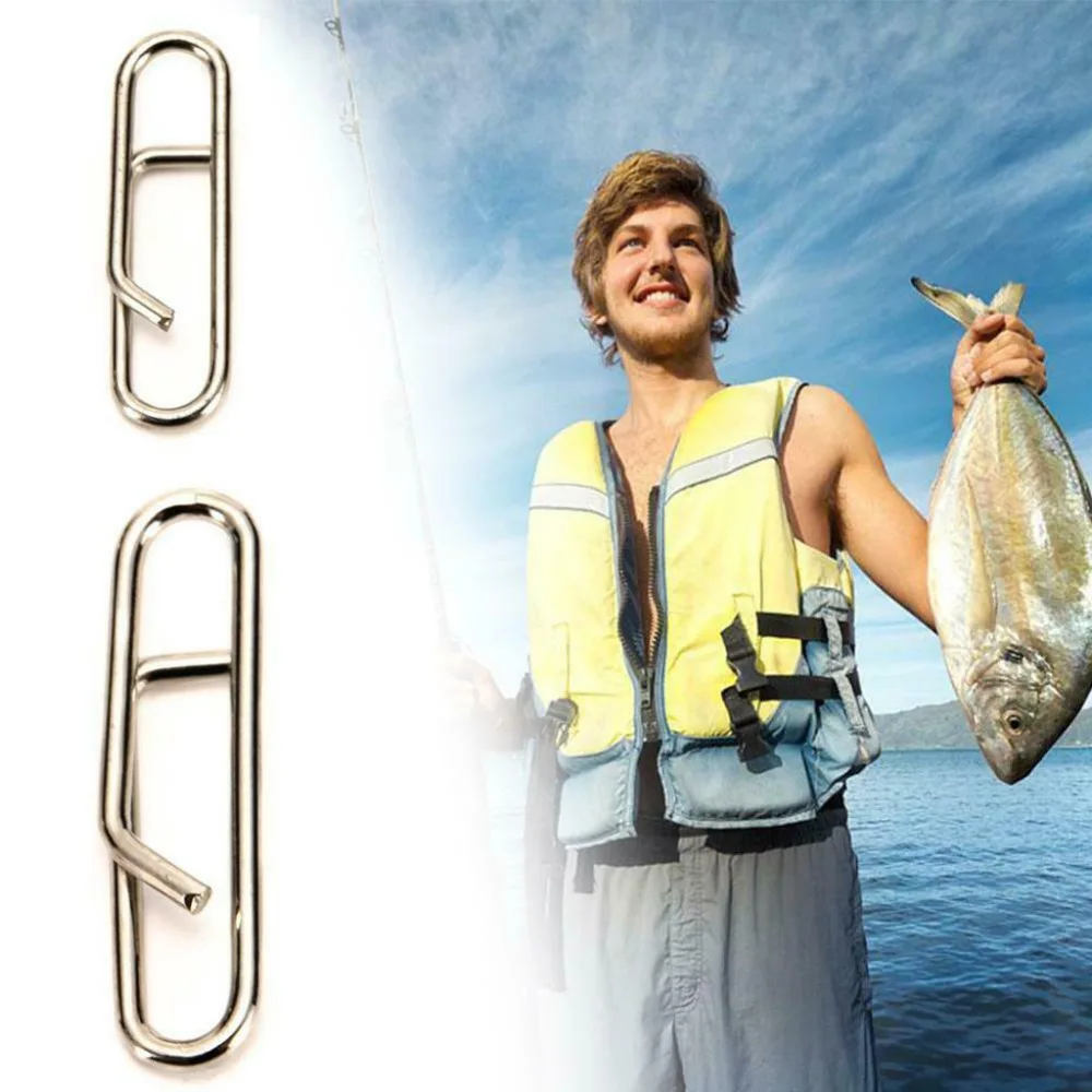 50pcs fishing needle powerful fast link clip fast fishing tackle fast replacement lead link clip stainless steel rotation 30N11 (10)