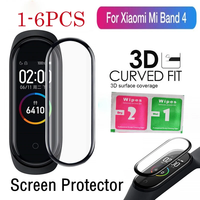 Защитное 3d стекло для Xiaomi mi band 4 защитная пленка смарт часов Mi мягкая экрана