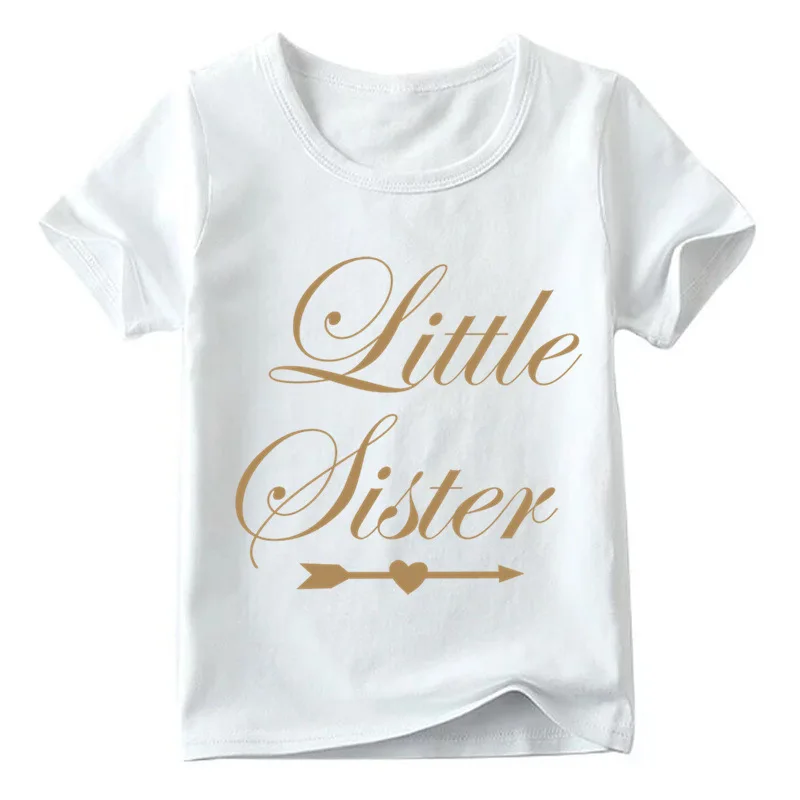 Модная футболка для девочек футболка с надписью «Big Sister and Little Sister» топы для девочек, одежда для девочек хлопковая Рождественская рубашка для детей