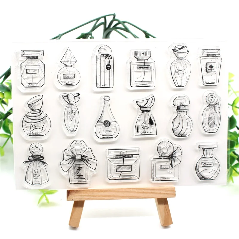 Флаконы для духов прозрачный штамп скрапбукинга своими руками/изготовления карт