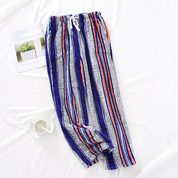 

Women's Sleep Bottoms autumn winter flannel striped thicker and longer size outer wear comfortable and warm Sleep Bottoms SK003