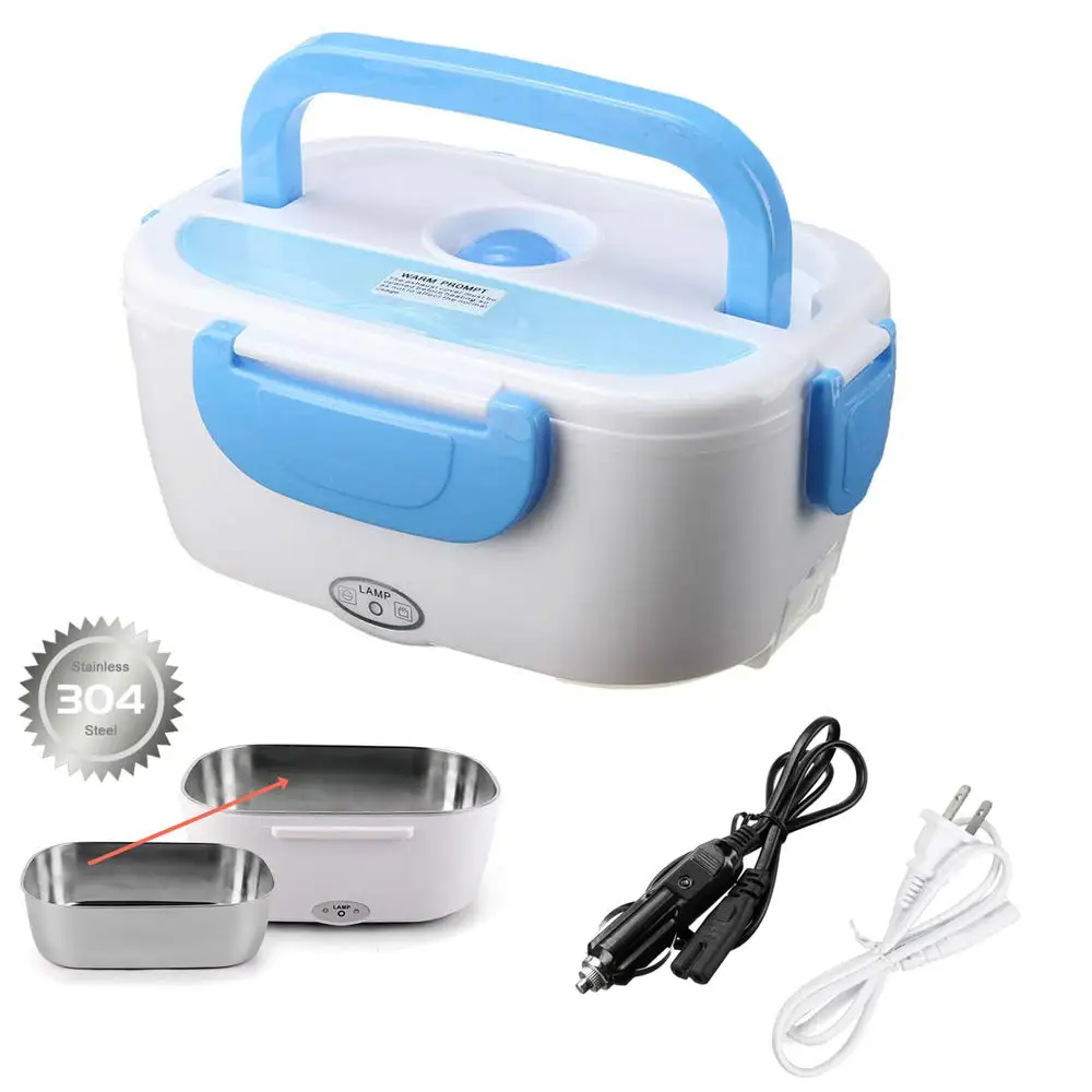 

12V/ 110V 220V Dual Use Home Car Heating Lunch Box Thermostat Food Warmer Container Mini Rice Cooker EU US Plug