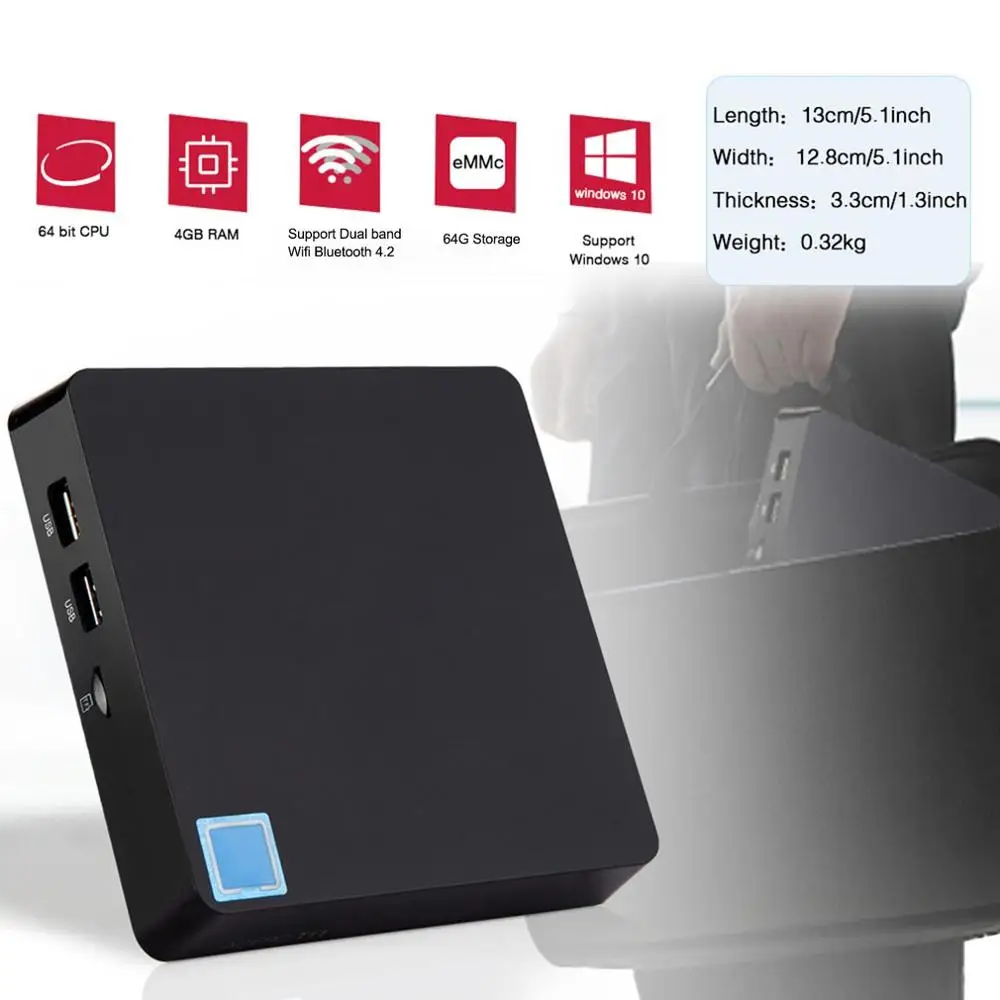 Новый T11 Мини хост 4G + 64GG двухчастотный 2 & 5 8G четырехъядерный WIFI 4 мини ПК