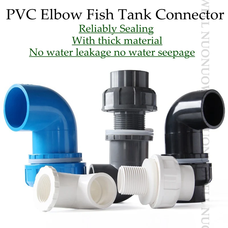 

3pcs 20-50mm Adjustable PVC Water Tank Elbow Connector Stronge Drainage Fittings Joints Aquarium Supplies Fish Tank Connector