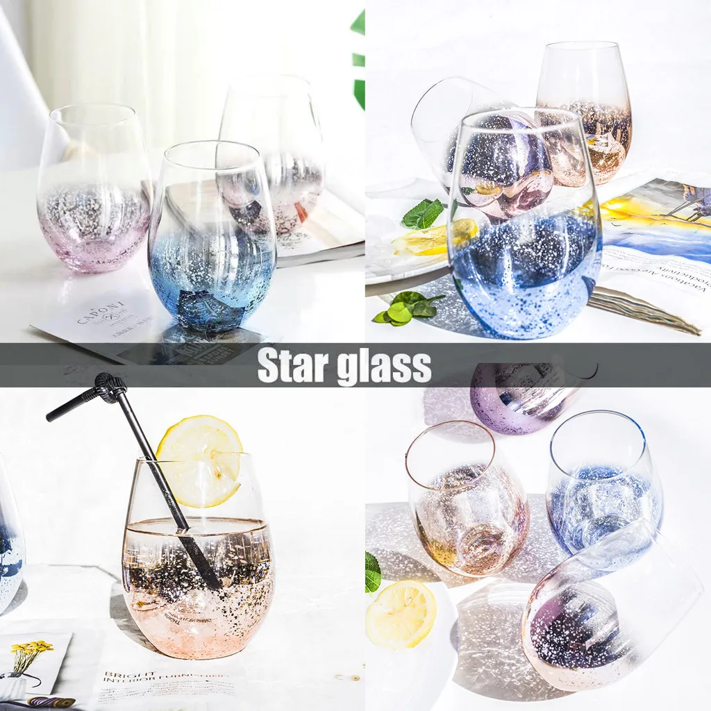 

Nordic Glitter Glass Tea Cup Transparent Vaso Star Glass Crystal Cup High Temperature Resistant Beer Drinking Mug Taza Posillo