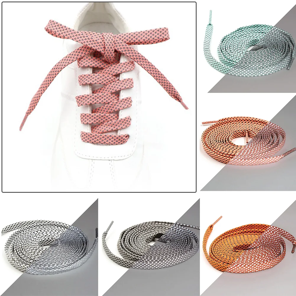 

120cm Flat Design Night Replacement Practical Double Sided Luminous Reflective Shoelace Accessories Kids Adults Running Sports