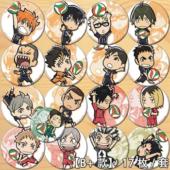 

Anime Haikyuu!! Hinata Shoyo kageyama tobio tsukishima kei Cosplay Figure Bedge Cartoon Bag Badge Button Brooch Pin Pendant Gift
