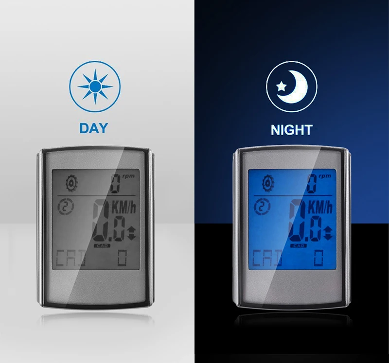 5 Wireless Bicycle Computer Bike Odometer Speedometer LCD Display 3 in 1 Cycling Computer Speed Cadence Heart Rate Monitor Sensor