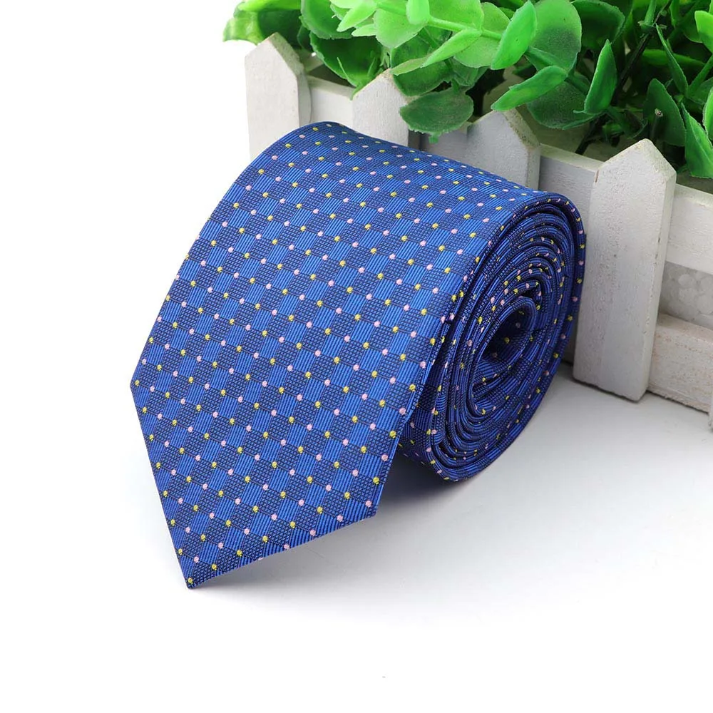 3 New Formal Ties For Men Classic Polyester Woven Colorful Dots Necktie Fashion Skinny 7CM Wedding Business Party Casual Gravata - Color: 3
