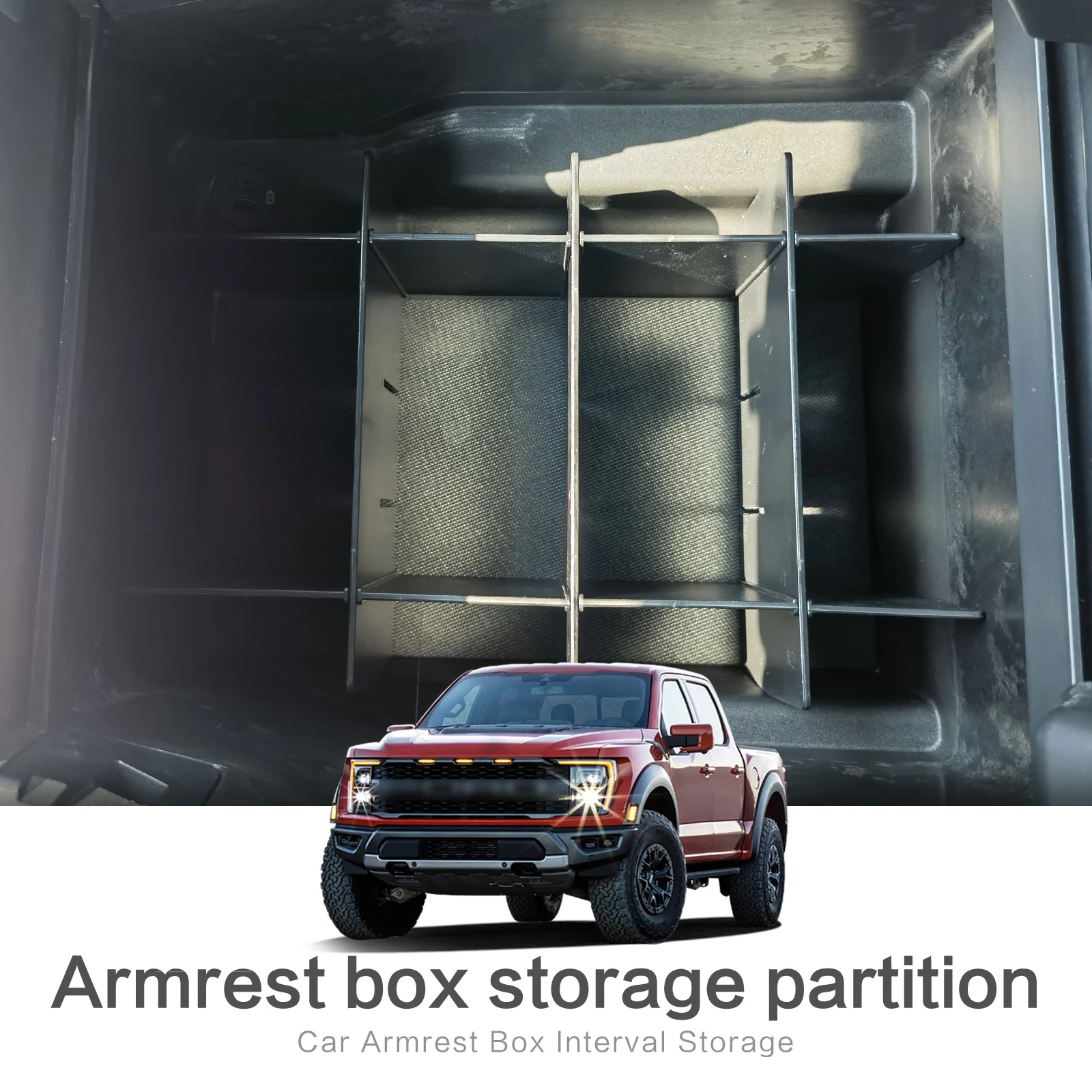 

Подлокотник ZUNDUO для автомобиля, интервал для хранения, подходит для Ford F150 2021, аксессуары, центральная консоль, органайзер для планировки, разделение