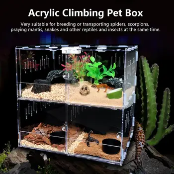 

Reptile Feeding Box Climbing Pet Box Acrylic Small Pet Box Scorpion Hatching Reproduction Transparent Reptile Breeding Box 20E