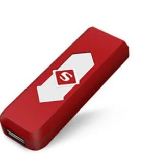 Перезаряжаемый USB ветрозащитный беспламенный Электрический электронная зарядка прикуриватель бездымный супер зажигалки Человек A - Цвет: Red