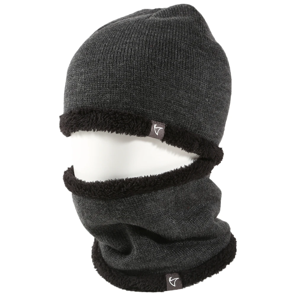 Комплект из 2 предметов для бега, шапка и шарф, теплая зимняя вязаная шапка с подкладкой, ветрозащитный шарф для спорта на открытом воздухе, катания на лыжах, велоспорта, грелка для шеи