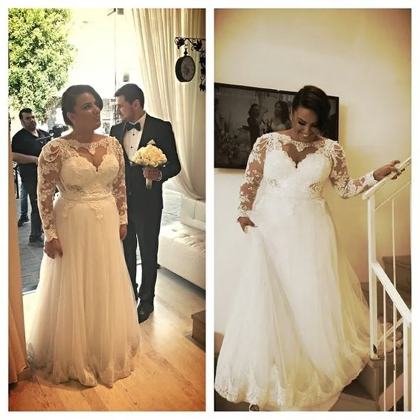 Свадебное платье в африканском стиле размера плюс с длинным рукавом vestidos De Boda, прозрачные кружевные черные женские свадебные платья ручной работы с круглым вырезом и аппликацией