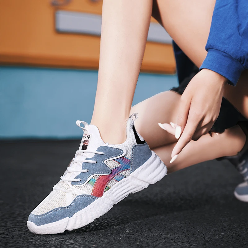 Women Casual Sneakers Blue Platform 2021 Fashion Spring Outdoor Running Sports Shoes Comfortable Breathable Plus Size 42|Women's Flats| - AliExpress