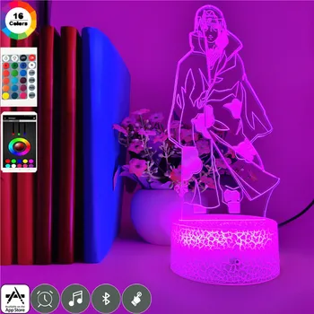

Anime Naruto Night Light Uchiha Itachi Model 3D LED Illusion Table Deak Lamp 7 Color Changing Home Decor Xmas Gifts App Control