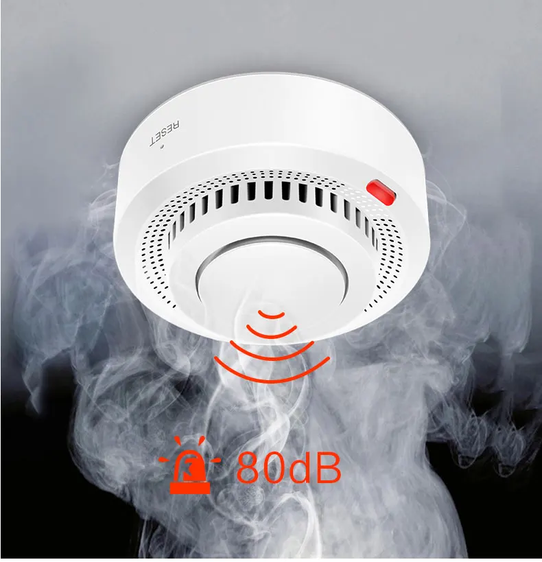 WiFi Fire Protection Smoke Sensor Alarm Detector Smart Life app Tuya Smart app Control work with Alexa Google assistant smoke alarm