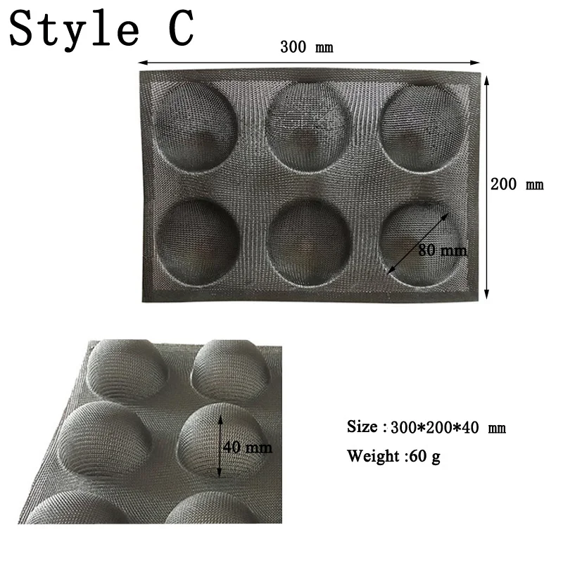 Круглая силиконовая форма для хлеба различные гамбургеры черные пористые формы