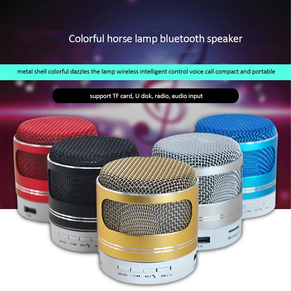 

Mini A9D Bluetooth Speaker Stereo Sound Support FM Radio/TF Card Colorful light card portable bass Bluetooth mini speaker