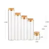 10pcs 40ml 50ml 60ml 80ml Test Tube with Cork Stopper Glass Bottles Jars Vials DIY Craft Wedding Home Decor 2