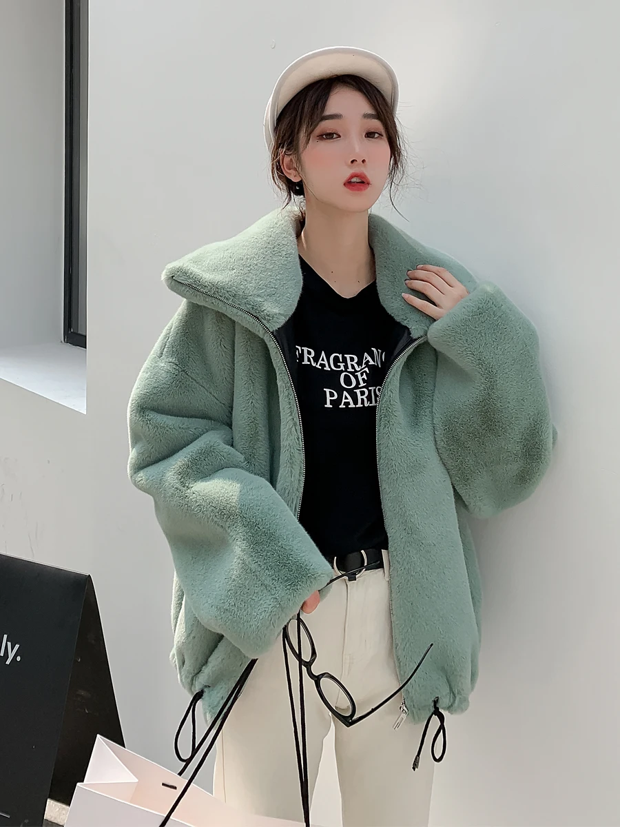 women's clothing winter outerwear coats new winter imitation grass Rabbit fur coat 1019