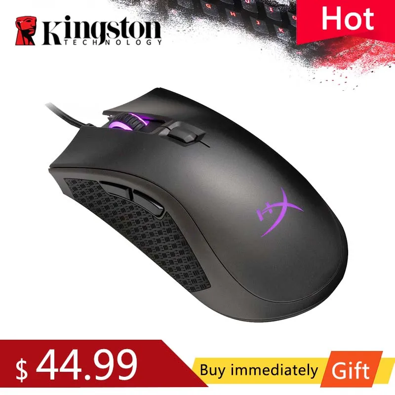 Мышь игровая Kingston HyperX Pulsefire FPS Pro RGB проводная мышь с датчиком 3389 до 16000 DPI для