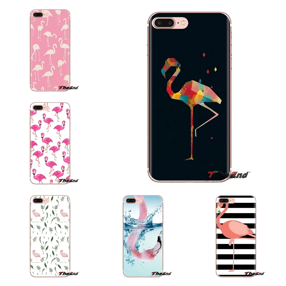 Силиконовый кожаный чехол для телефона танцевальный Фламинго Цветочная полоса
