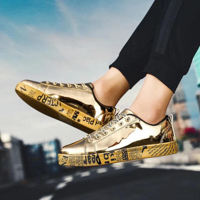 Kliss Unisex Gold Silver Fashion Shoes - Image 2
