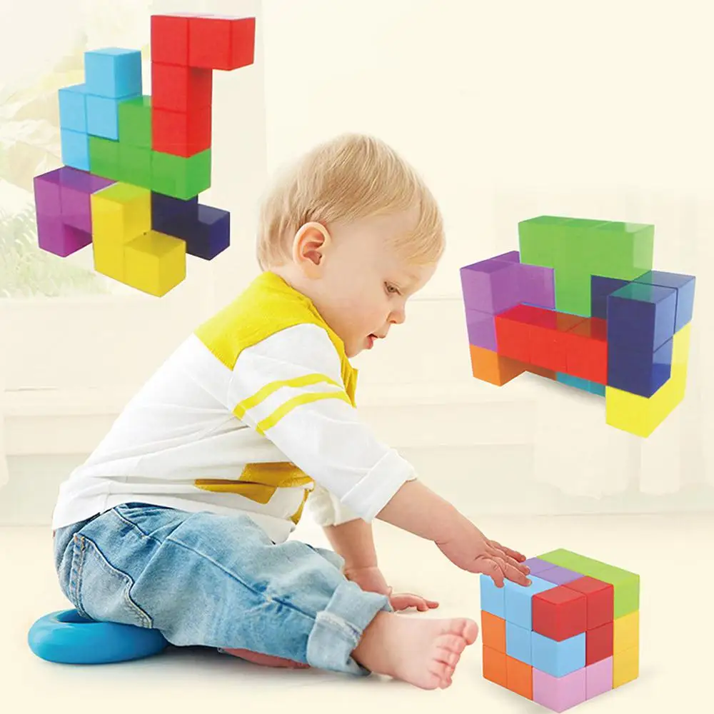 

New 3D Puzzle Assembly Changeable Magic Magnetic Cube Kids Magnetic Blocks Magic Cube Toy Adult Decompression Artifact Toys
