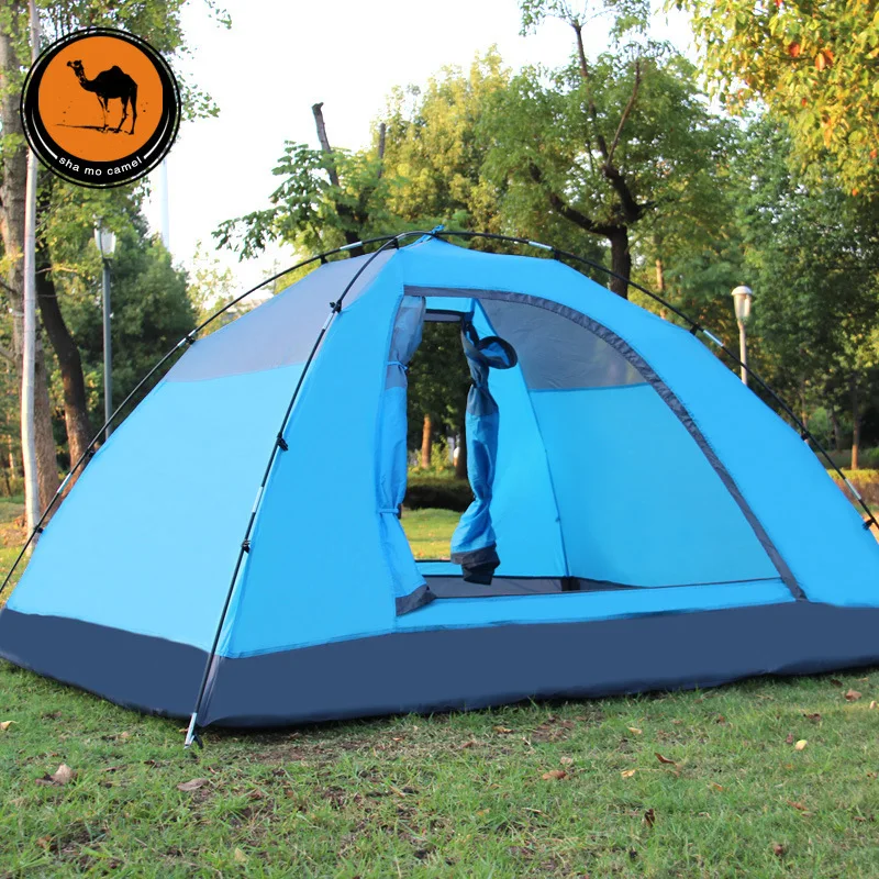 

Outdoor 3-4 People Fully Automatic Tent Set Field Double Layer Camping Fiber Rod Tent