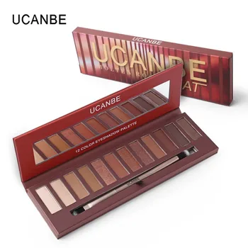 

UCANBE Molten Rock Heat Eyeshadow Palette 12 Colors Matte Shimmer Eyeshadow Makeup Nude Warm Brown Red Smoky Pro Cosmetics Kits