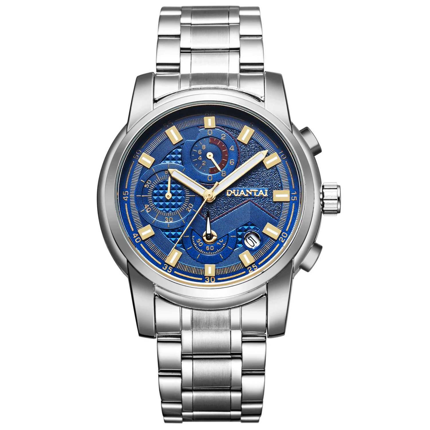 

611 Three-Eyed Six-pin Duantai Mechanical Wrist Watch-Style Steel Belt Watch
