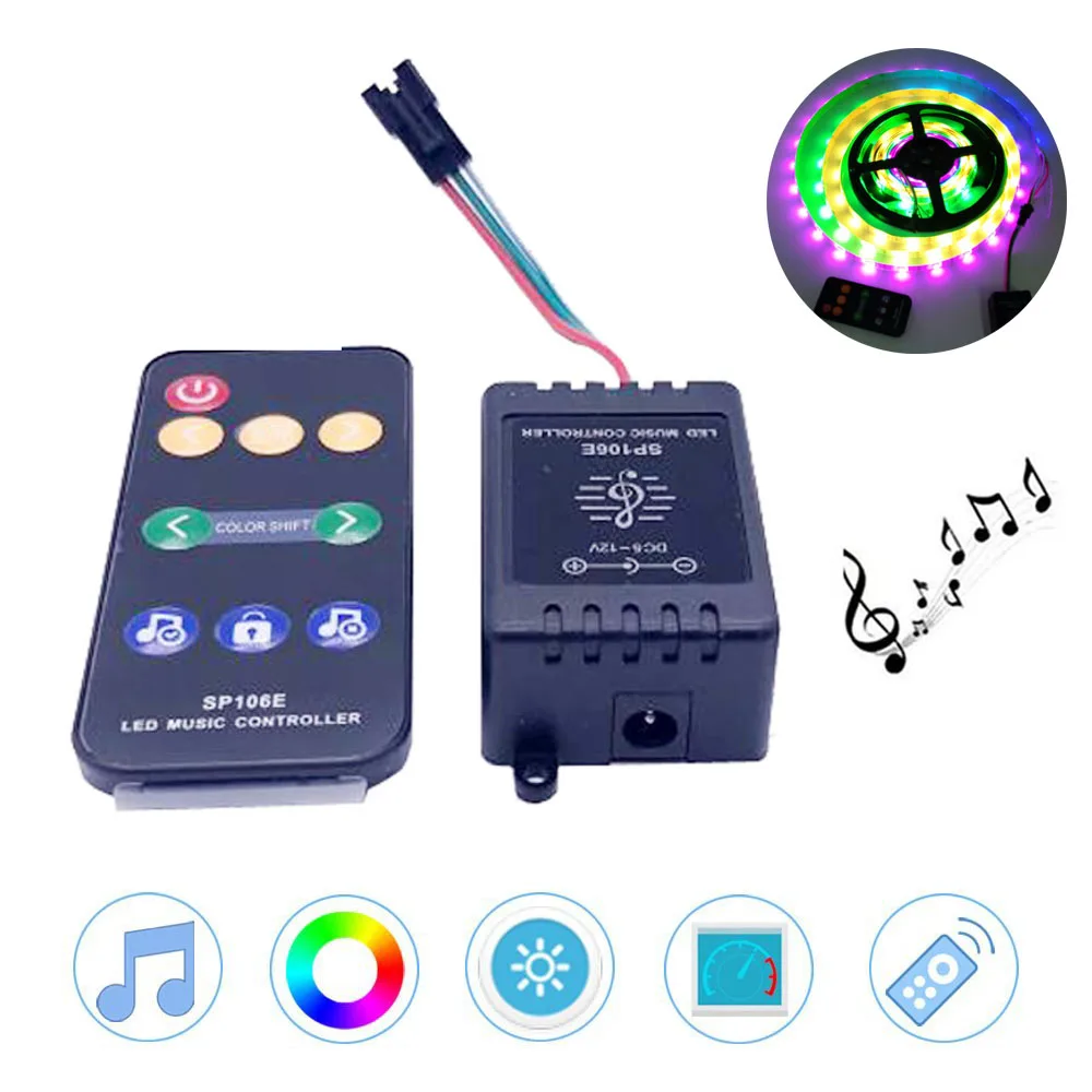 SP106E Led Музыка/RGB/Pixel контроллер WS2811/WS2812B /SK6812 Волшебная Светодиодная лента цифровой